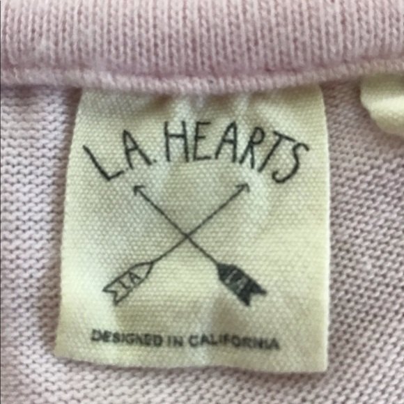 LA Hearts Long Sleeve Light Pink Sweater - Picture 6 of 8